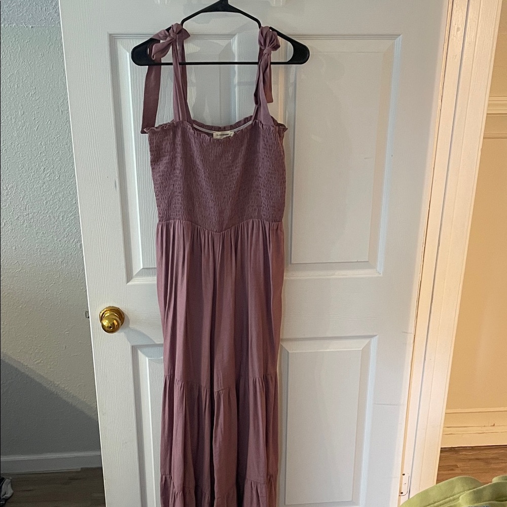Eesome Mauve Maxi Dress with Tie Straps